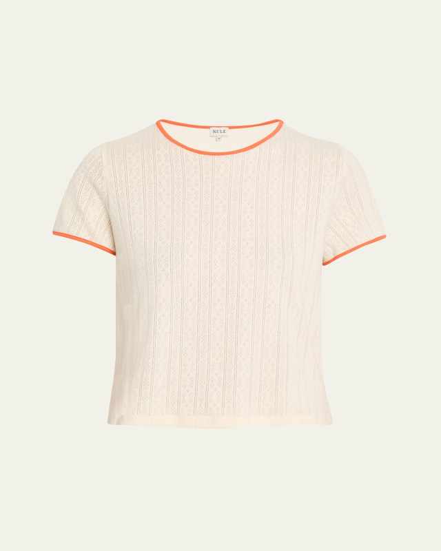 The Kara Pointelle-Knit T-Shirt